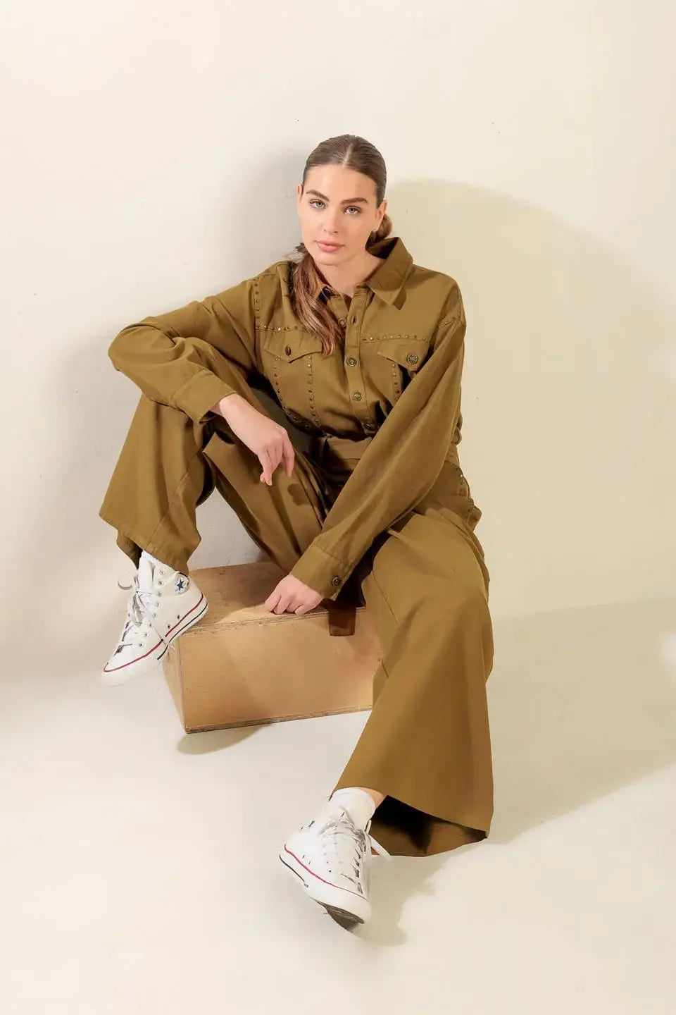 FLEETING WHISPERS TWILL JUMPSUIT - Flying Tomato - Flyclothing LLC