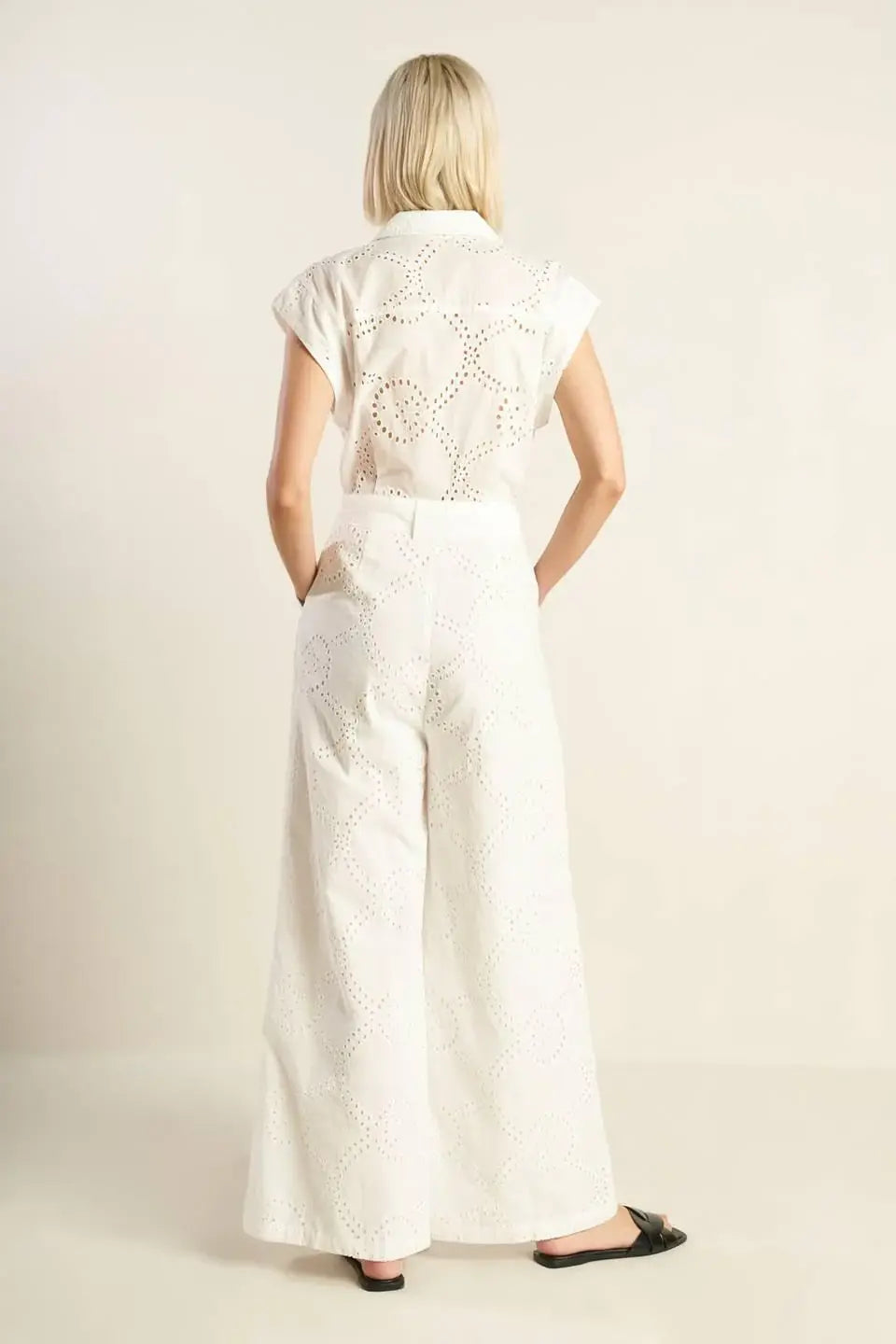 KNOW BETTER WOVEN EYELET JUMPSUIT - Flying Tomato - Flyclothing LLC
