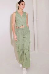 DRIFTING CURRENTS OLIVE WOVEN PANTS - Flying Tomato - Flyclothing LLC