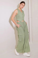 DRIFTING CURRENTS OLIVE WOVEN PANTS - Flying Tomato - Flyclothing LLC