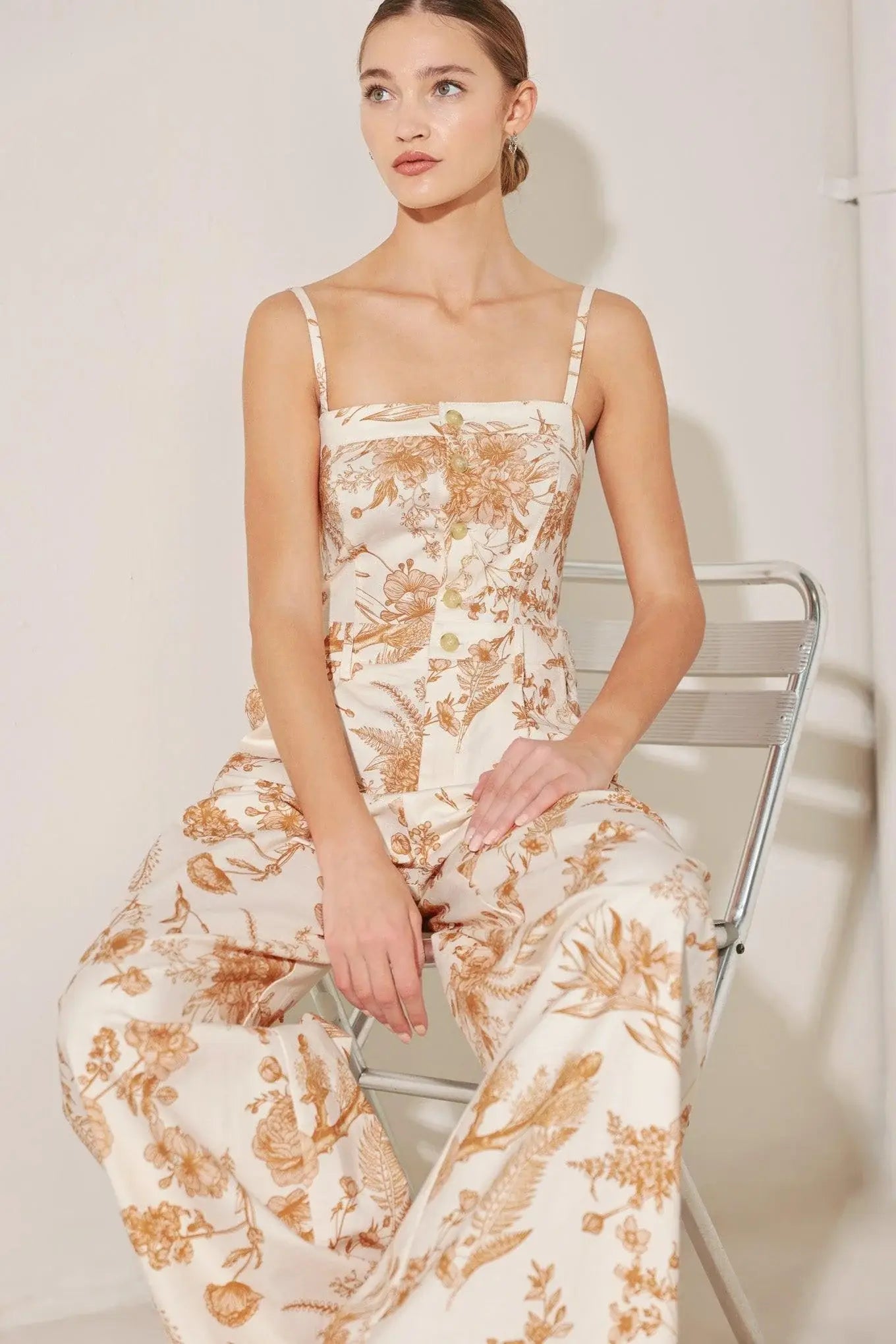 TUSCAN BOTANICA WOVEN JUMPSUIT - Flying Tomato - Flyclothing LLC