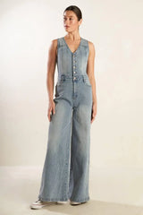 WALK WITH ME DENIM JUMPSUIT - Flying Tomato - Flyclothing LLC