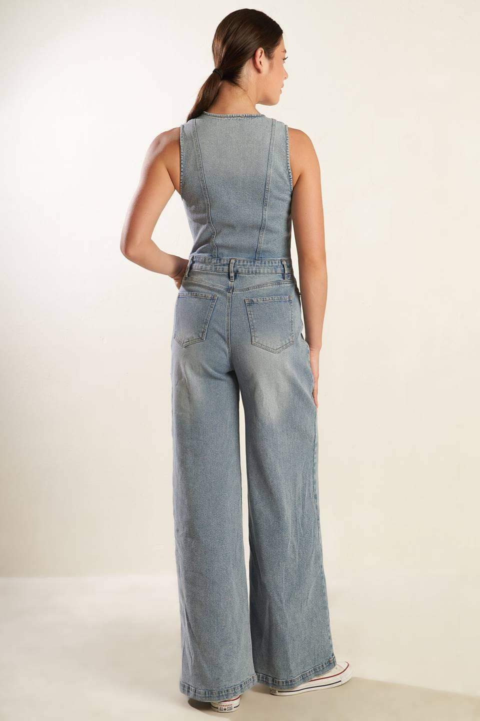 WALK WITH ME DENIM JUMPSUIT - Flying Tomato - Flyclothing LLC