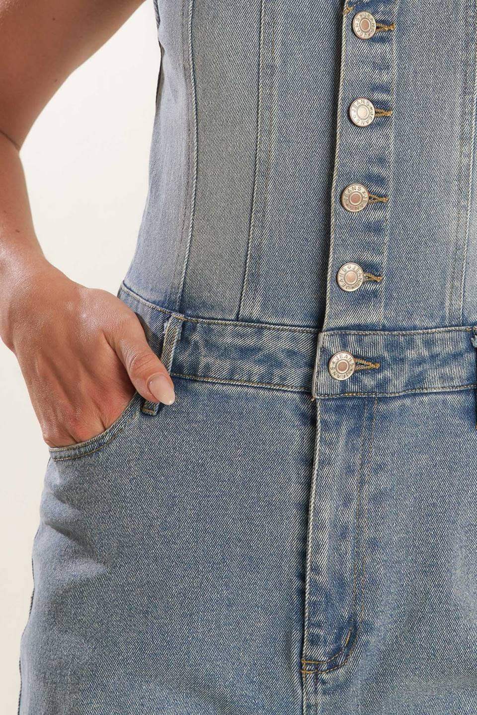 WALK WITH ME DENIM JUMPSUIT - Flying Tomato - Flyclothing LLC