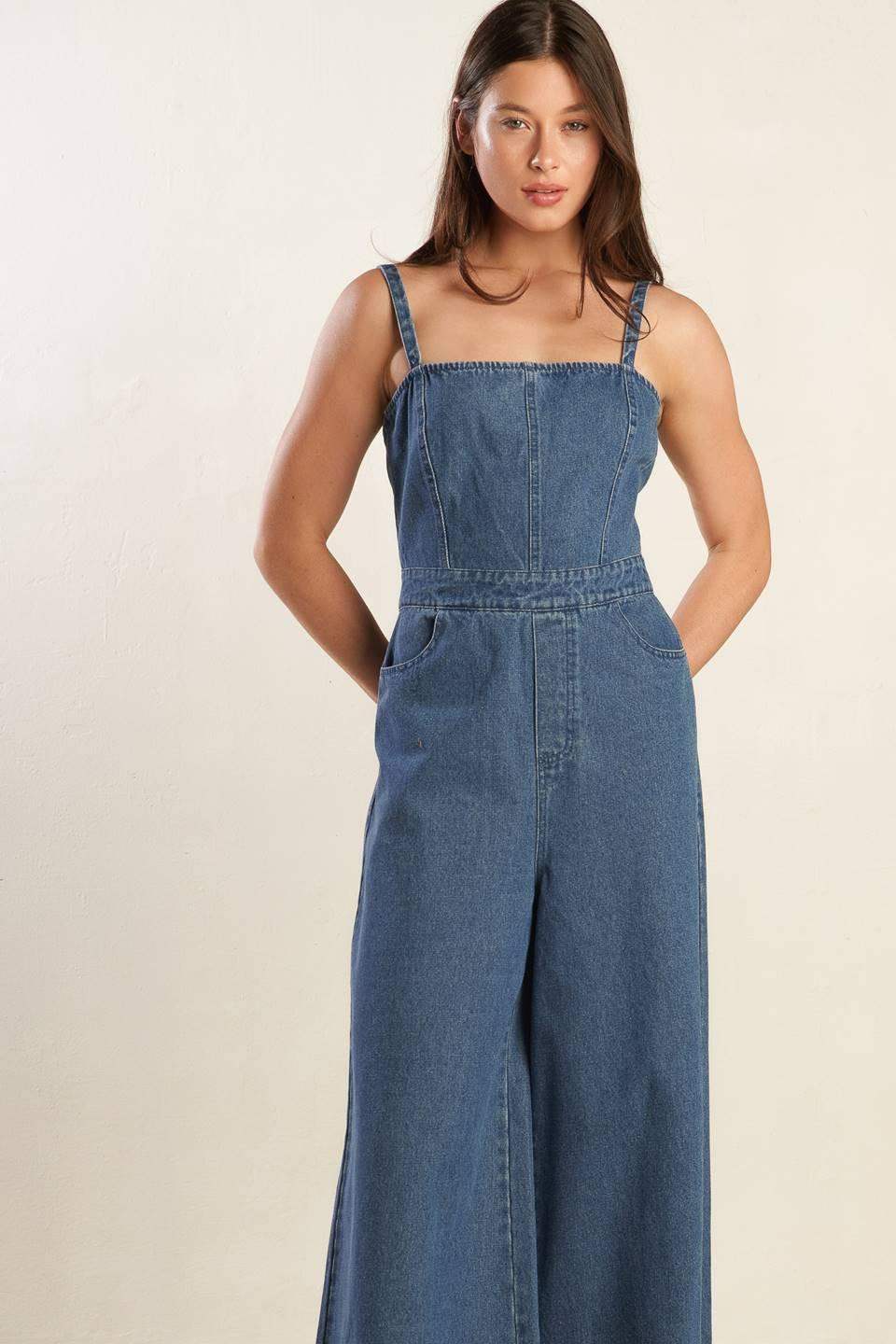 CLEAN GIRL DENIM JUMPSUIT - Flying Tomato - Flyclothing LLC
