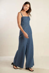CLEAN GIRL DENIM JUMPSUIT - Flying Tomato - Flyclothing LLC