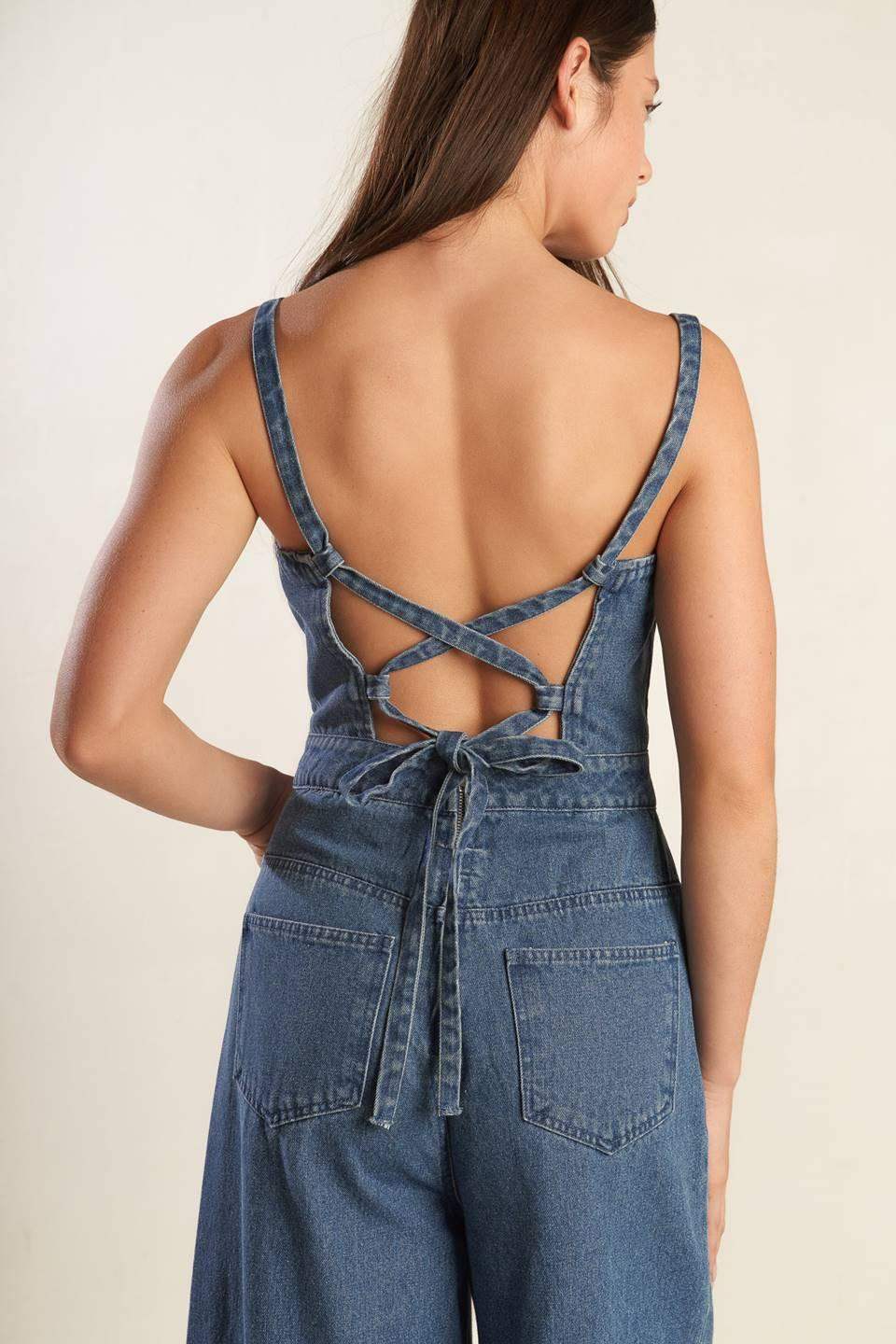 CLEAN GIRL DENIM JUMPSUIT - Flying Tomato - Flyclothing LLC