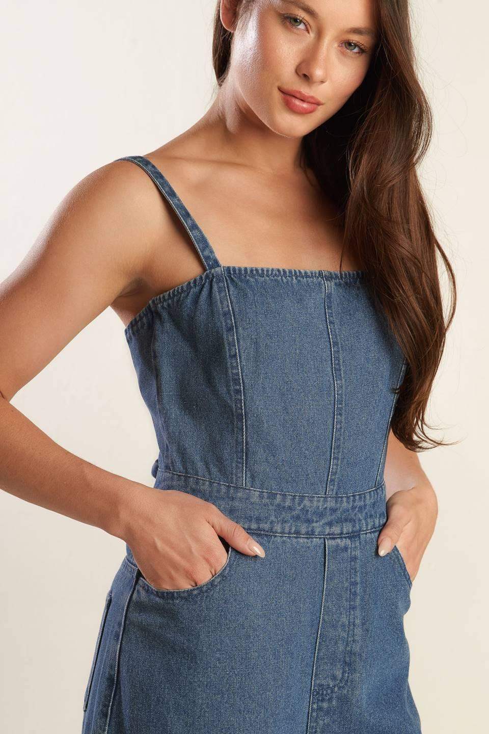 CLEAN GIRL DENIM JUMPSUIT - Flying Tomato - Flyclothing LLC