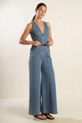 BEAUTIFUL THINGS DENIM JUMPSUIT - Flying Tomato - Flyclothing LLC