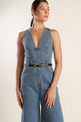 BEAUTIFUL THINGS DENIM JUMPSUIT - Flying Tomato - Flyclothing LLC
