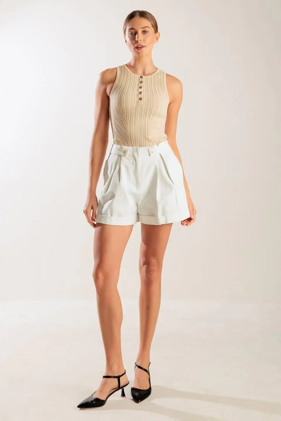 LOVE LETTERS WHITE WOVEN SHORT - Flying Tomato - Flyclothing LLC