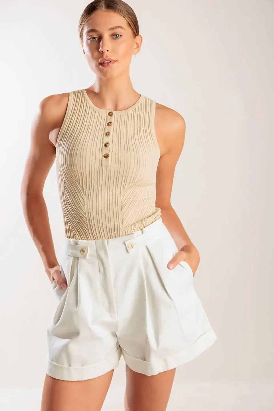 LOVE LETTERS WHITE WOVEN SHORT - Flying Tomato - Flyclothing LLC