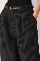 PARK AVENUE PINSTRIPE WOVEN CULOTTE PANTS