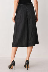 PARK AVENUE PINSTRIPE WOVEN CULOTTE PANTS