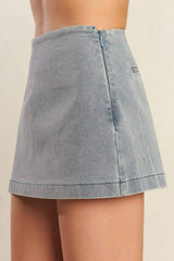 DAISY DATE DENIM SKORT - Flying Tomato - Flyclothing LLC