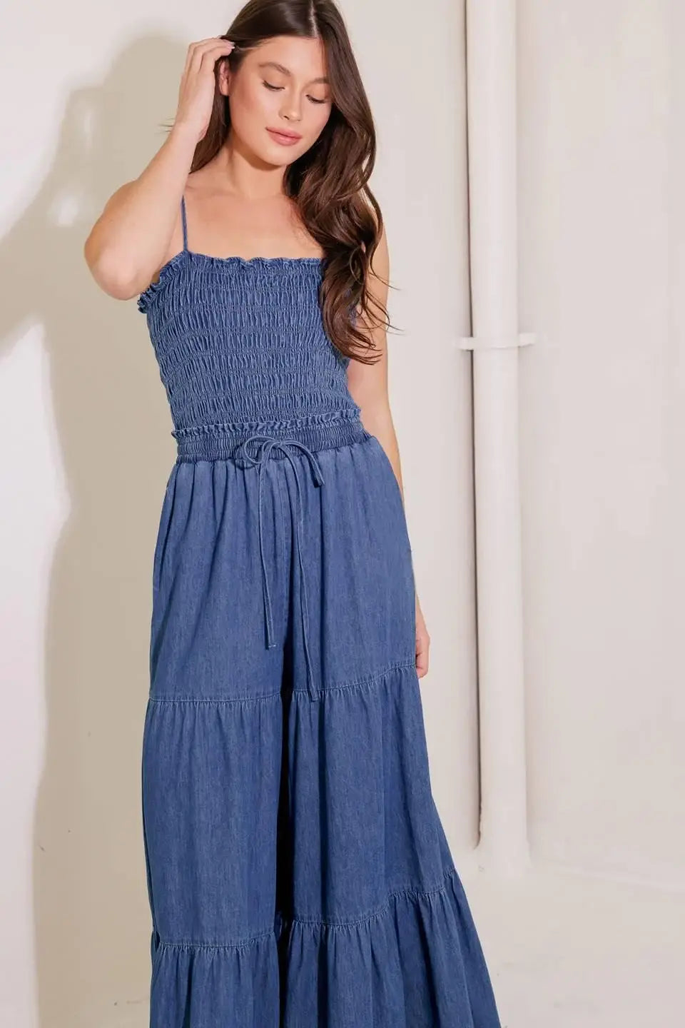 FEELING FREE INDIGO DENIM JUMPSUIT - Flying Tomato - Flyclothing LLC