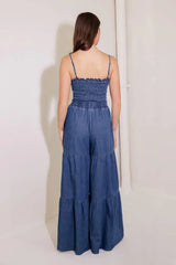 FEELING FREE INDIGO DENIM JUMPSUIT - Flying Tomato - Flyclothing LLC
