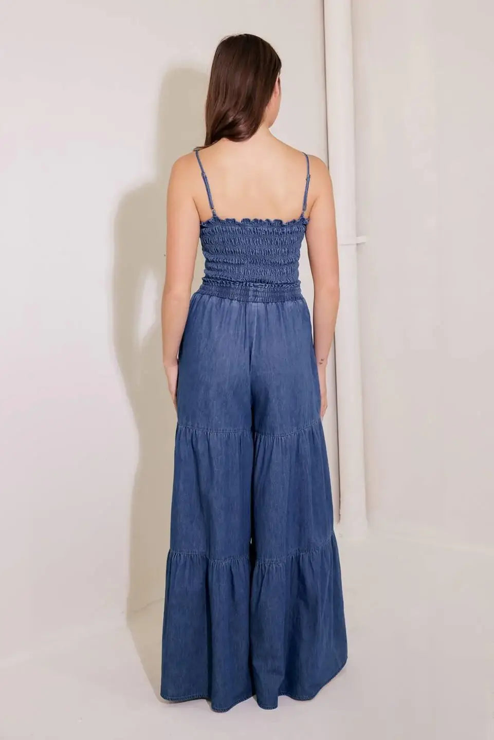 FEELING FREE INDIGO DENIM JUMPSUIT - Flying Tomato - Flyclothing LLC