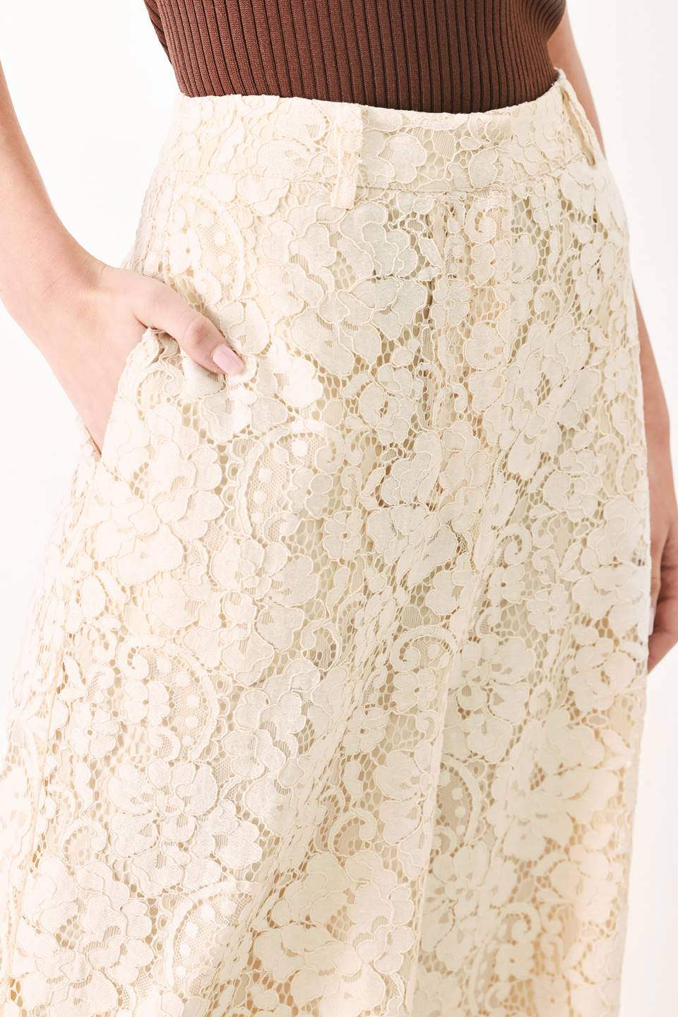 DELICATE BEAUTY WOVEN LACE PANTS - Flying Tomato - Flyclothing LLC