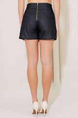 A FRESH PICK INDIGO DENIM SKORT - Flying Tomato - Flyclothing LLC