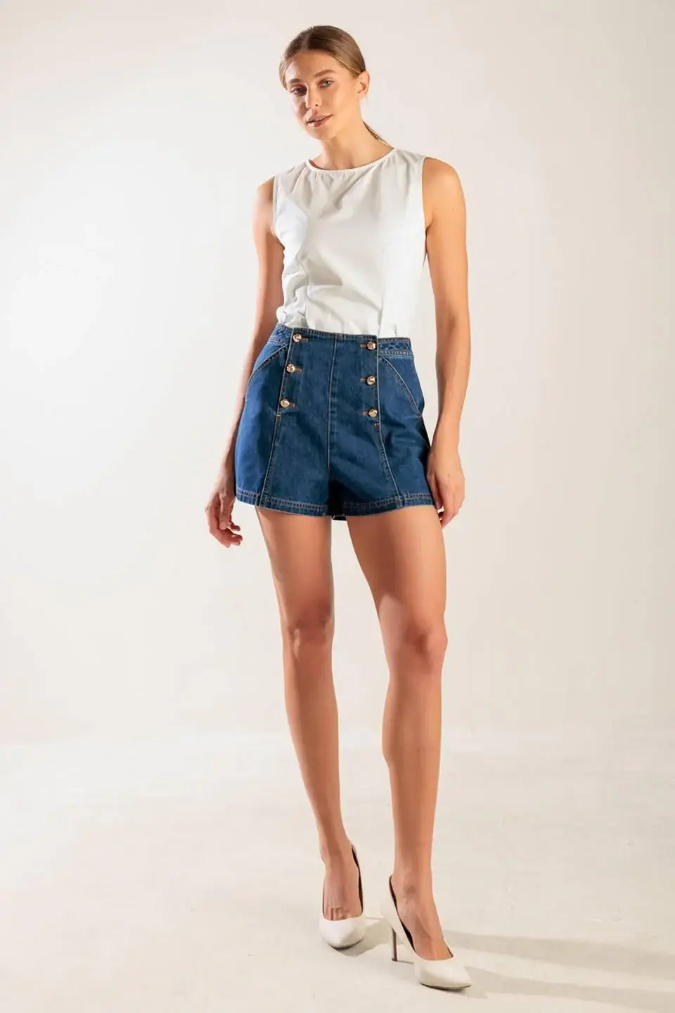 DRIVE-IN MOVIE DENIM SHORT - Flying Tomato - Flyclothing LLC
