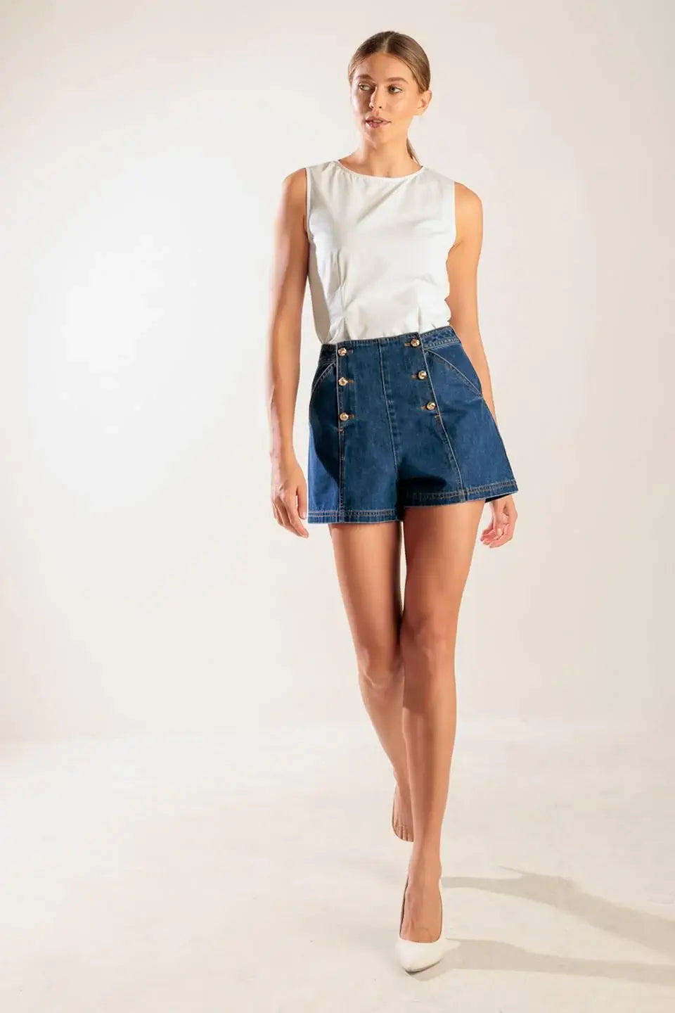 DRIVE-IN MOVIE DENIM SHORT - Flying Tomato - Flyclothing LLC
