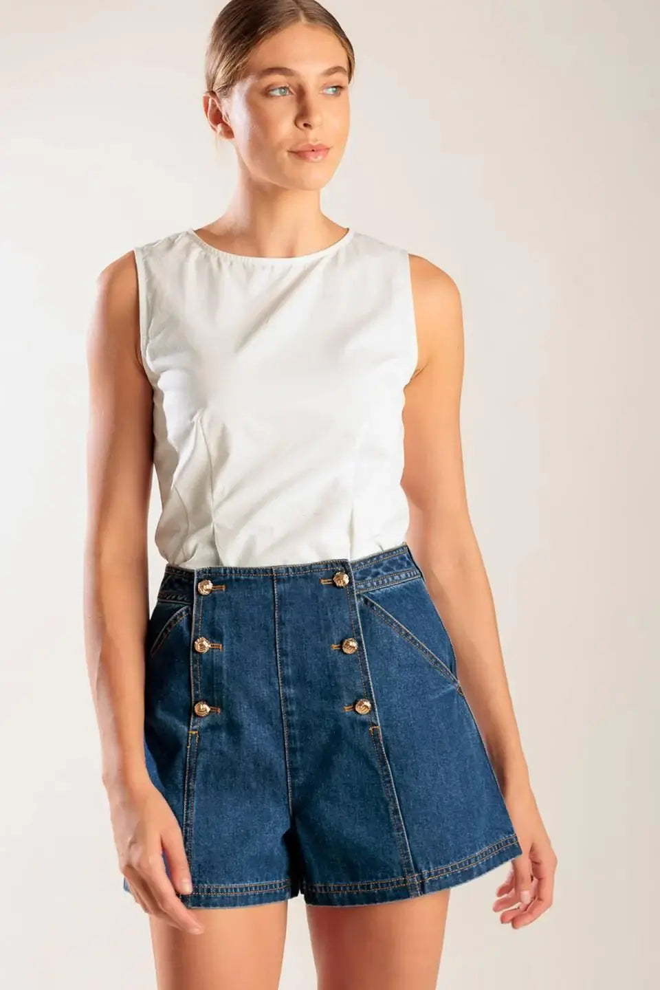 DRIVE-IN MOVIE DENIM SHORT - Flying Tomato - Flyclothing LLC
