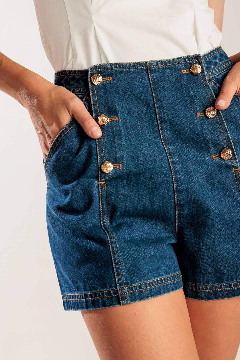 DRIVE-IN MOVIE DENIM SHORT - Flying Tomato - Flyclothing LLC