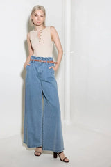 KISSED BY SUNLIGHT DENIM PANTS - Flying Tomato - Flyclothing LLC