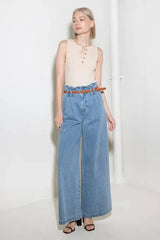 KISSED BY SUNLIGHT DENIM PANTS - Flying Tomato - Flyclothing LLC