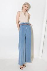 KISSED BY SUNLIGHT DENIM PANTS - Flying Tomato - Flyclothing LLC