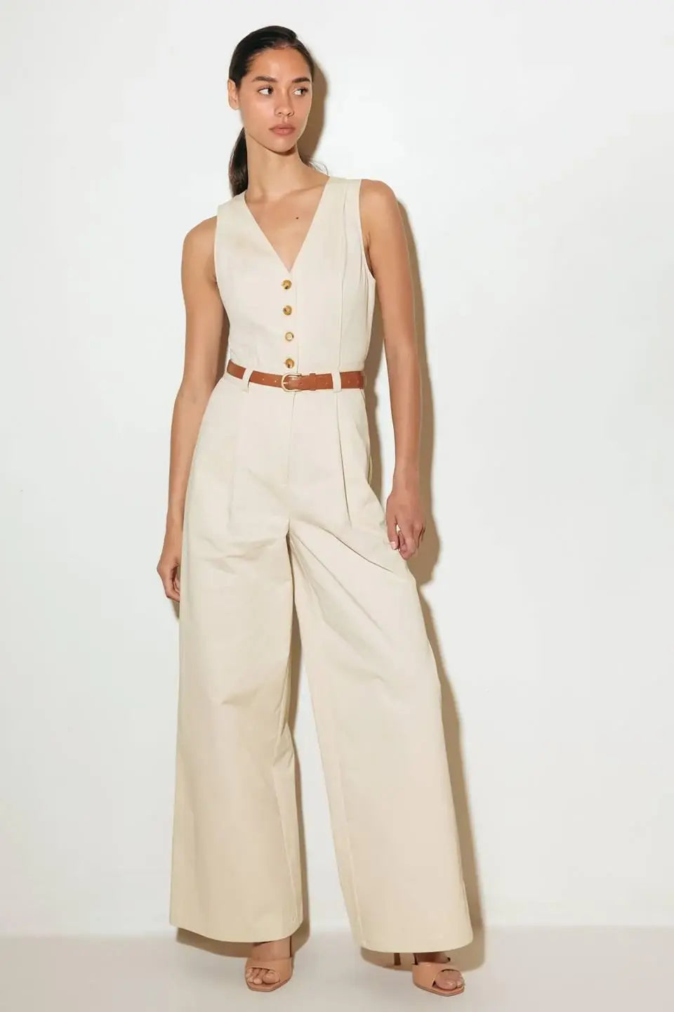 EVERYDAY ESSENTIAL WOVEN JUMPSUIT - Flying Tomato - Flyclothing LLC