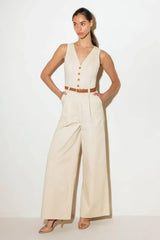 EVERYDAY ESSENTIAL WOVEN JUMPSUIT - Flying Tomato - Flyclothing LLC