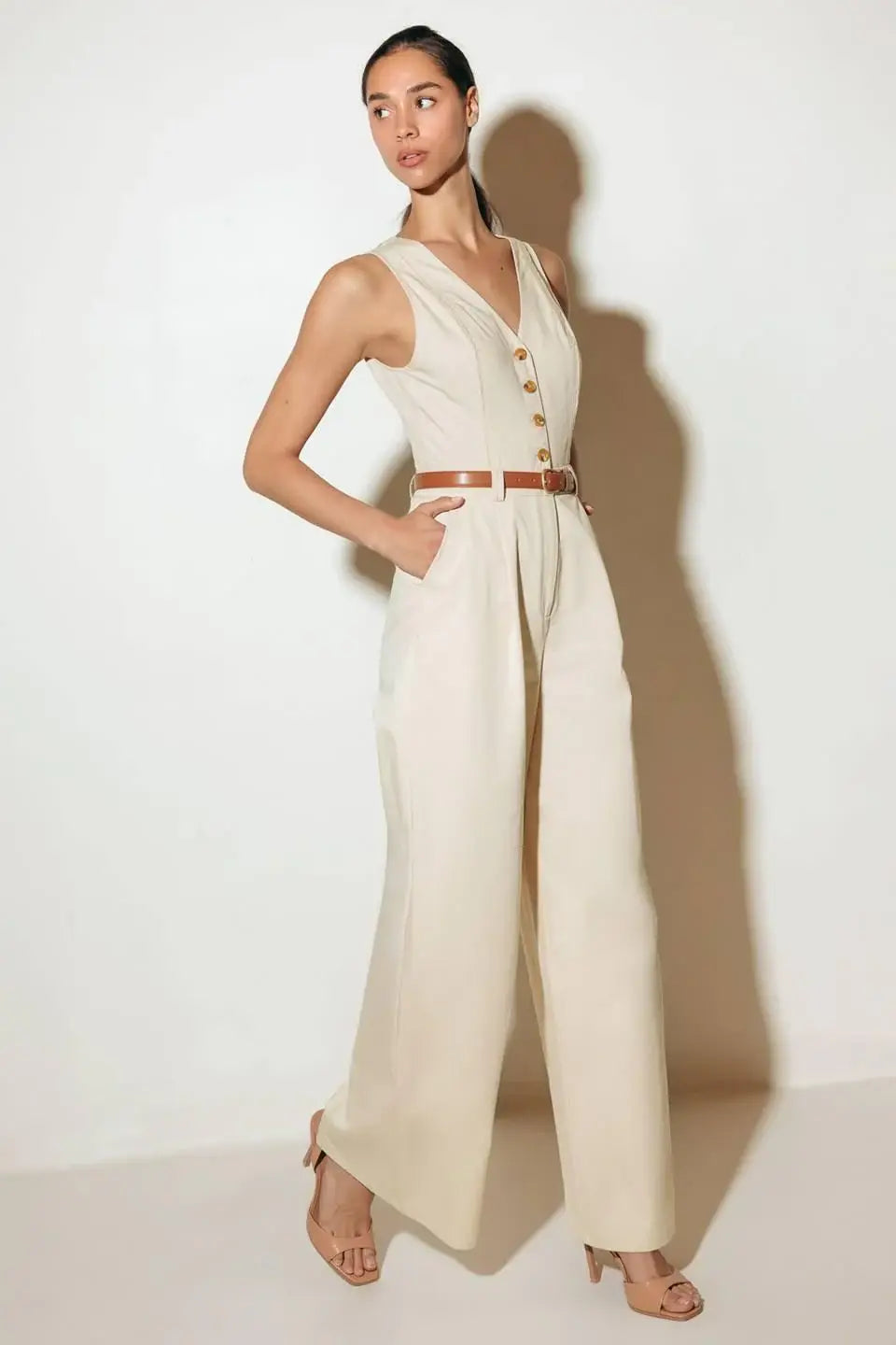 EVERYDAY ESSENTIAL WOVEN JUMPSUIT - Flying Tomato - Flyclothing LLC