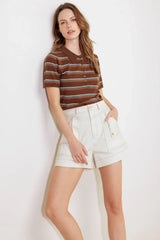 SIMPLY MINE CREAM WOVEN SHORT - Flying Tomato - Flyclothing LLC