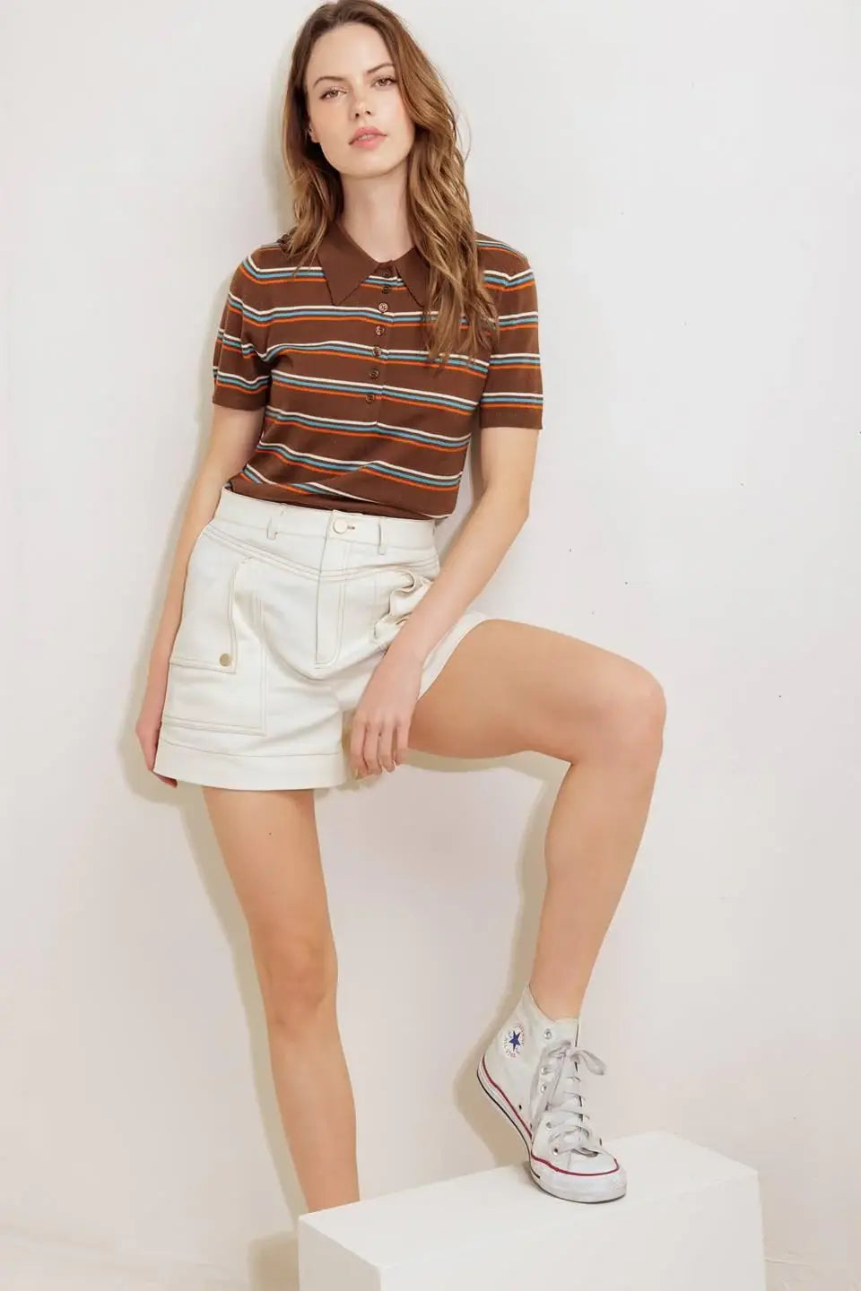 SIMPLY MINE CREAM WOVEN SHORT - Flying Tomato - Flyclothing LLC