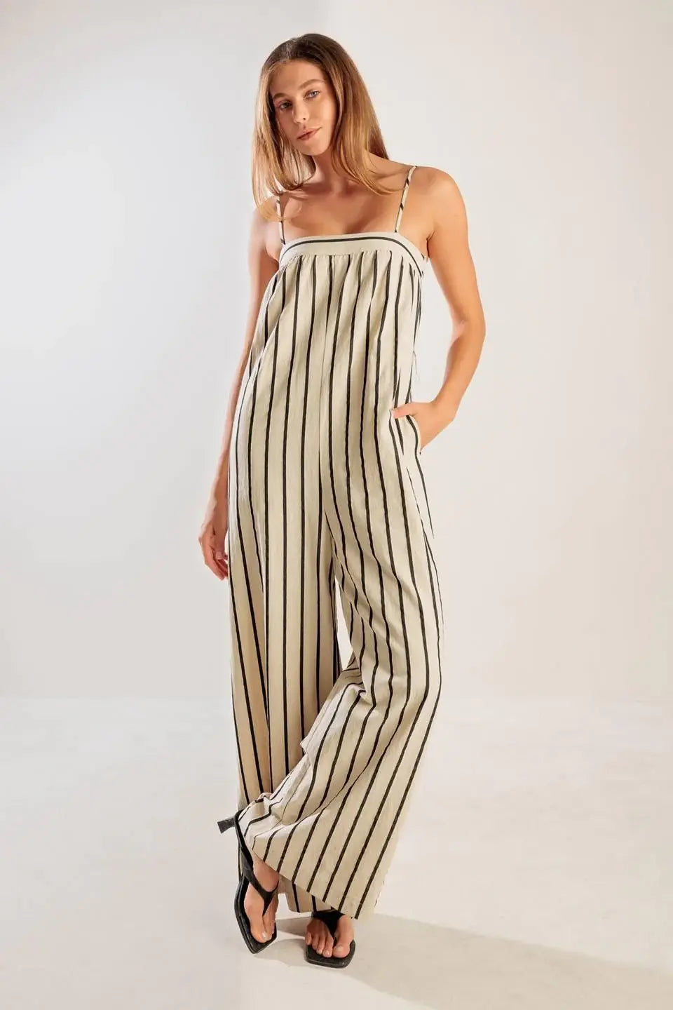 JUST THE BEGINNING WOVEN JUMPSUIT - Flying Tomato - Flyclothing LLC