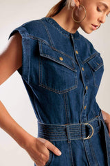 A LITTLE BIT OF THIS DENIM ROMPER - Flying Tomato - Flyclothing LLC