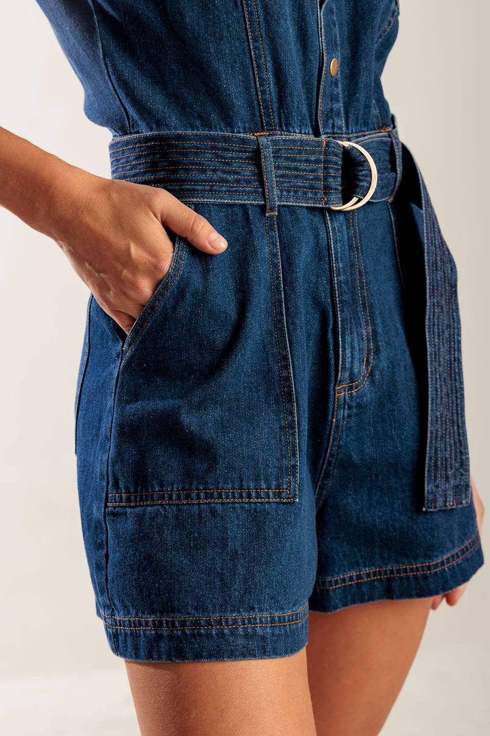 A LITTLE BIT OF THIS DENIM ROMPER - Flying Tomato - Flyclothing LLC