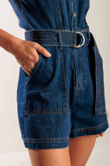 A LITTLE BIT OF THIS DENIM ROMPER - Flying Tomato - Flyclothing LLC