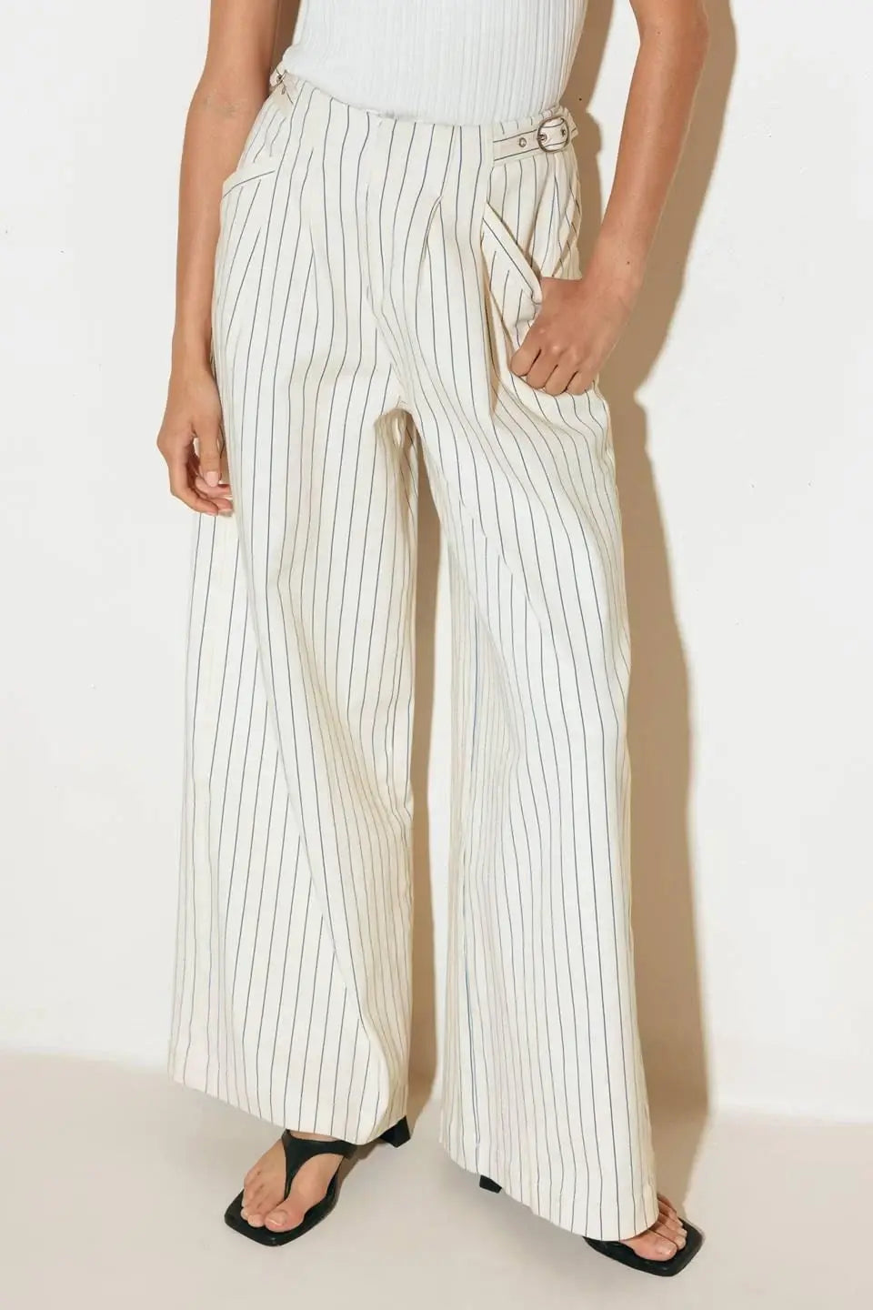 COFFEE RUN STRIPED WOVEN PANTS - Flying Tomato - Flyclothing LLC