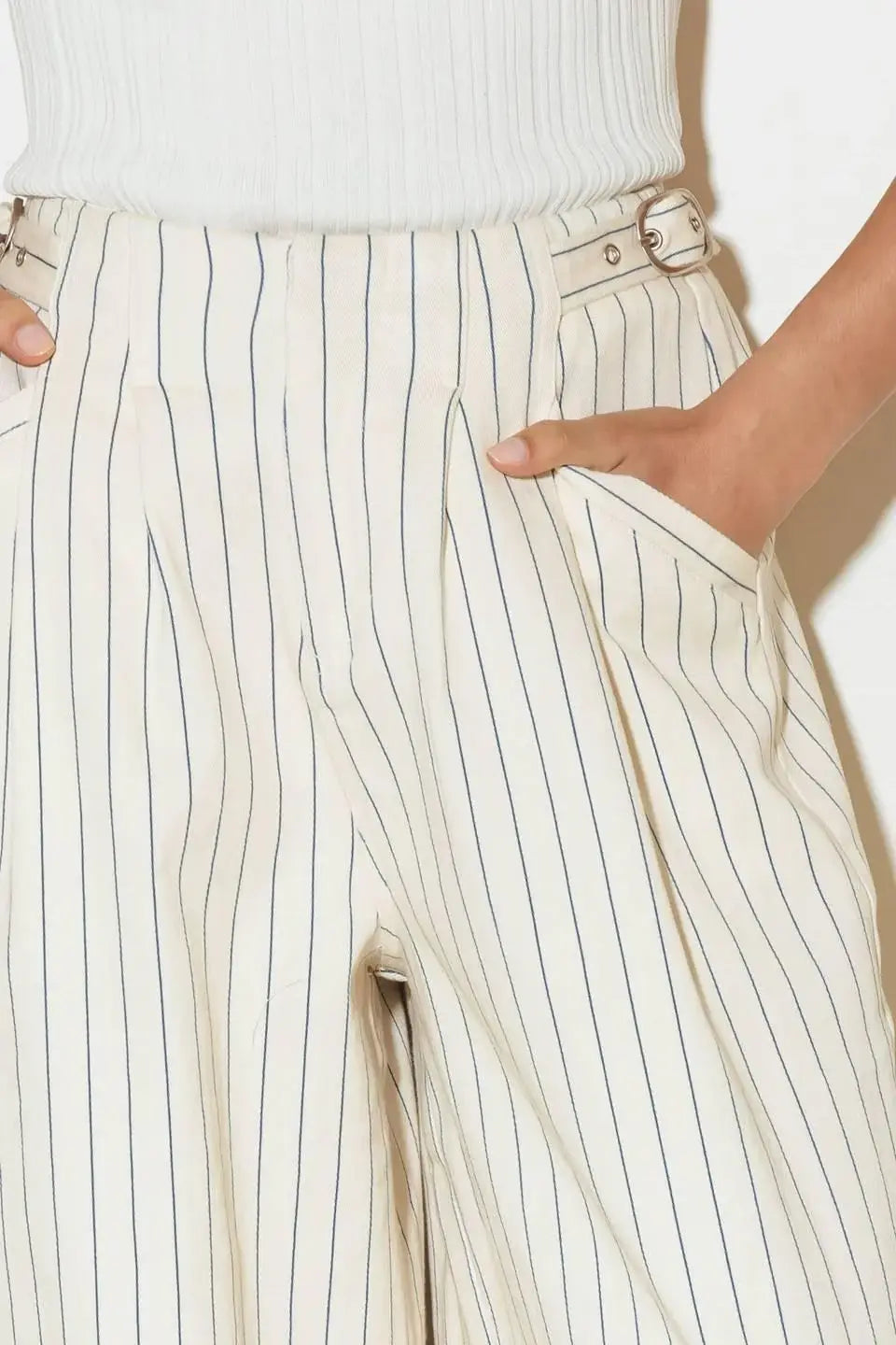 COFFEE RUN STRIPED WOVEN PANTS - Flying Tomato - Flyclothing LLC