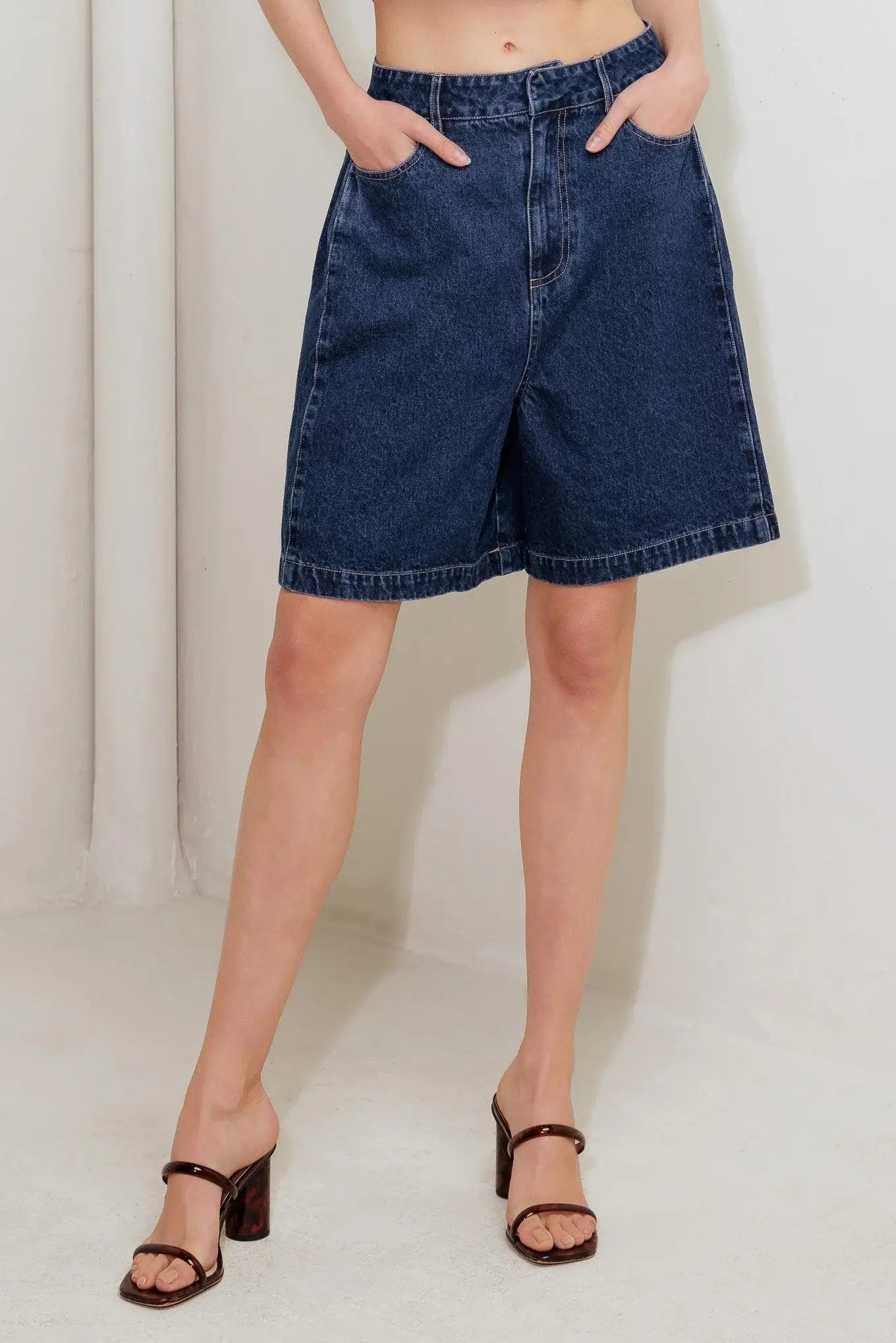 COFFEE PETAL DENIM SHORT - Flying Tomato - Flyclothing LLC