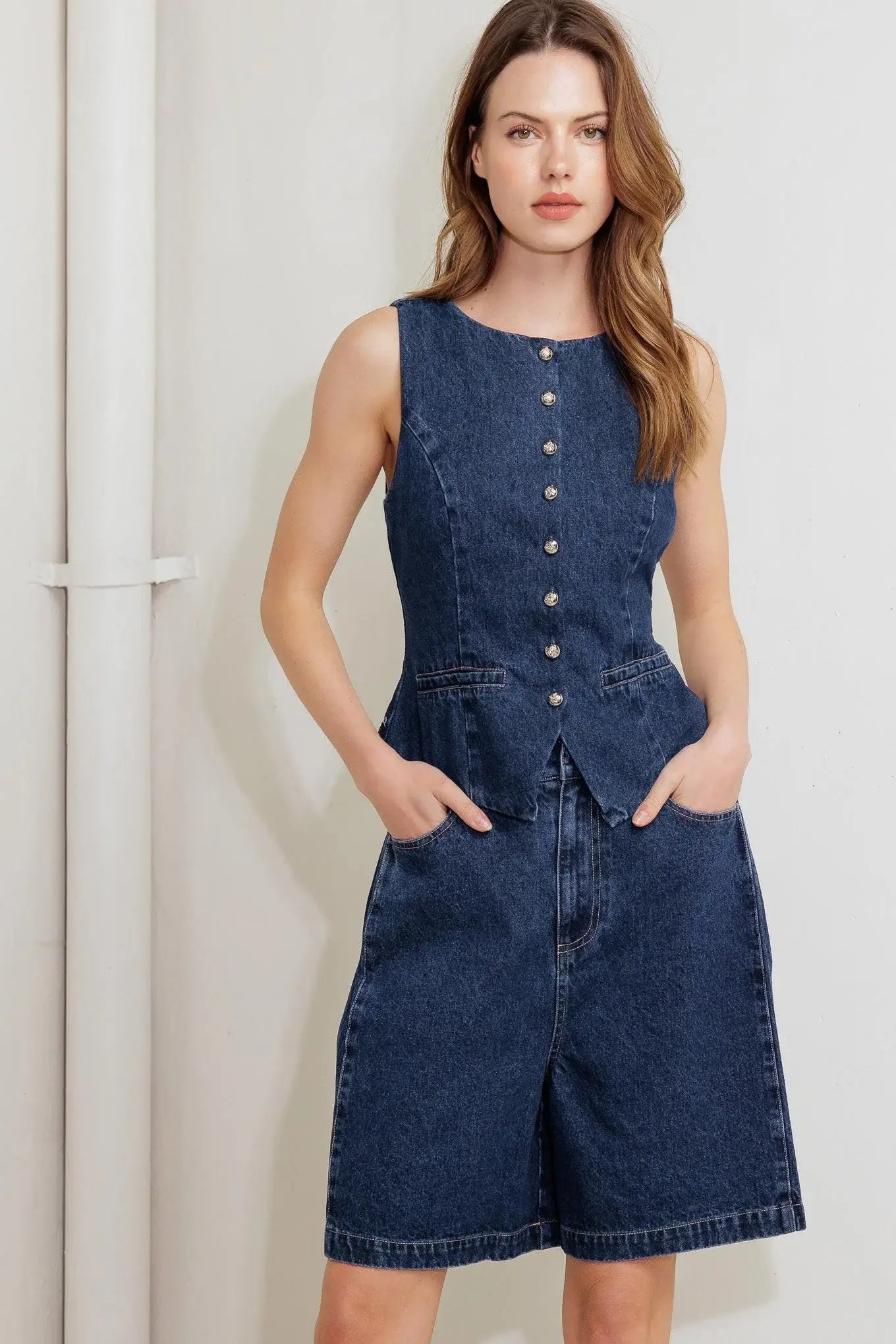 COFFEE PETAL DENIM SHORT - Flying Tomato - Flyclothing LLC