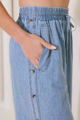 RIVERSIDE SIPS LIGHT INDIGO CHAMBRAY PANTS - Flying Tomato - Flyclothing LLC