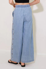RIVERSIDE SIPS LIGHT INDIGO CHAMBRAY PANTS - Flying Tomato - Flyclothing LLC