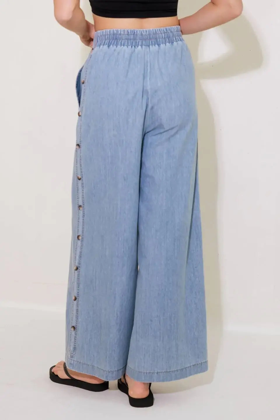 RIVERSIDE SIPS LIGHT INDIGO CHAMBRAY PANTS - Flying Tomato - Flyclothing LLC