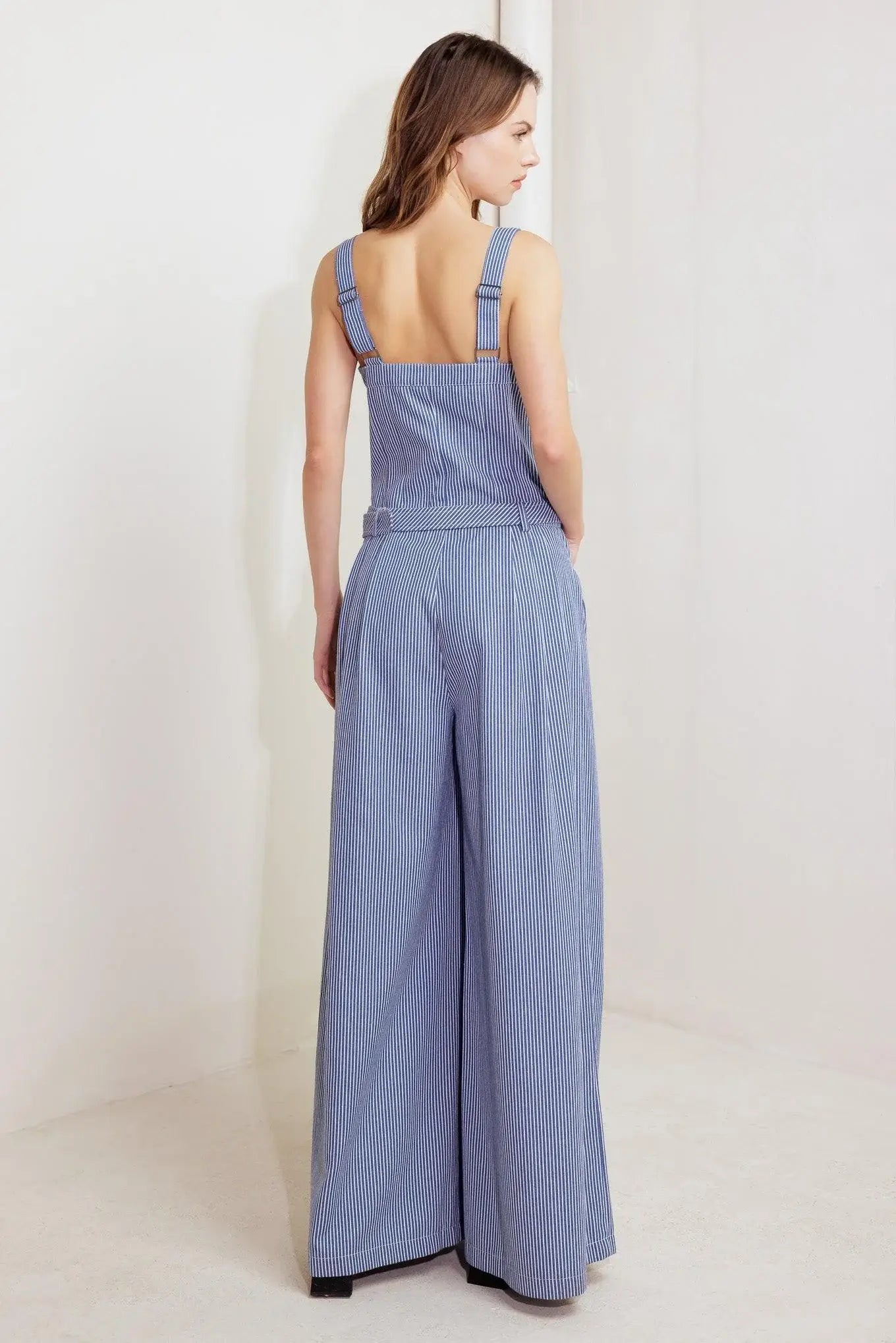FRESH PETAL BLUE WOVEN JUMPSUIT - Flying Tomato - Flyclothing LLC