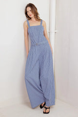 FRESH PETAL BLUE WOVEN JUMPSUIT - Flying Tomato - Flyclothing LLC