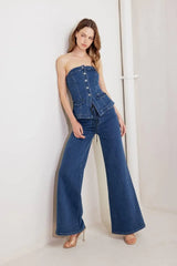DREAM STATE BLUE DENIM PANTS - Flying Tomato - Flyclothing LLC